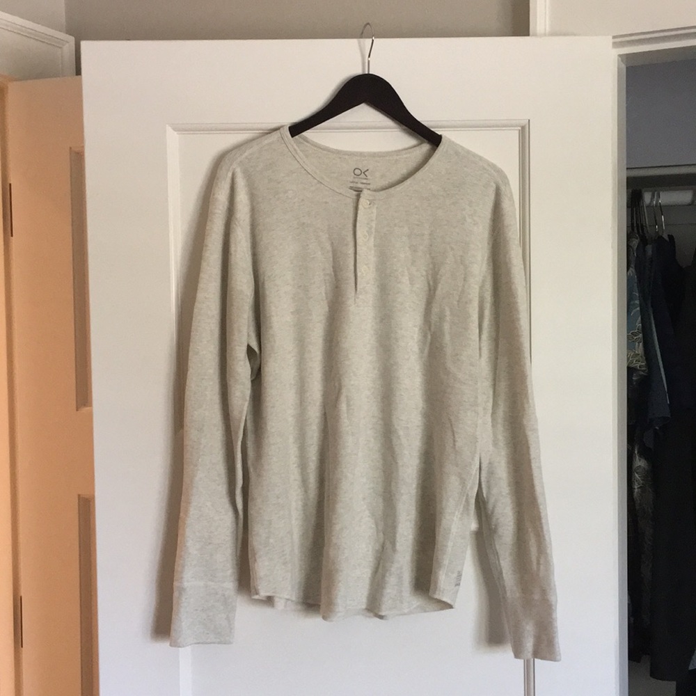 Men’s thermal waffle long sleeve henley shirt